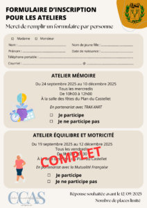 flyer inscriptions ateliers ccas