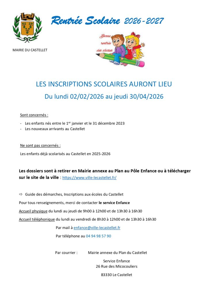 pré inscription scolaire 2026 2027
