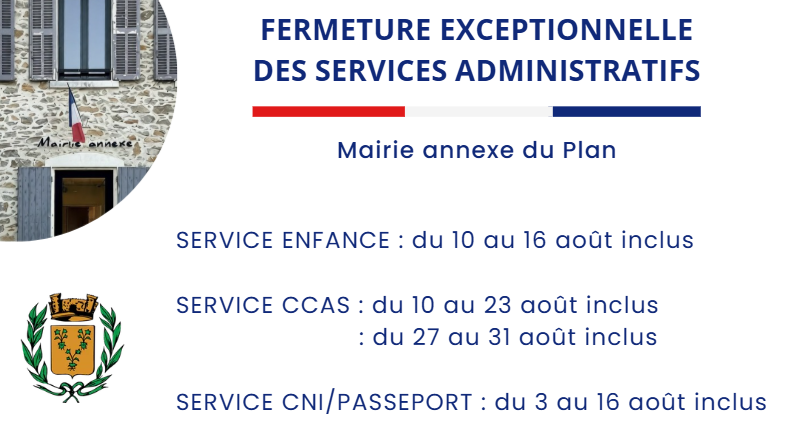 fermeture exceptionnelle mairie du plan